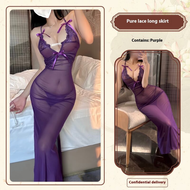 Sexy Lingerie Lace Mesh Enchanting Transparent Dress Sexy - Image 2
