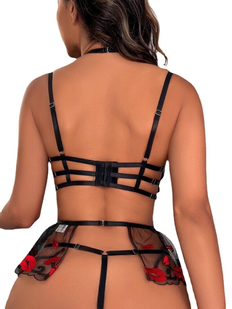 Sexy Women's Mesh Embroidered Sexy Lingerie Suit - Image 5