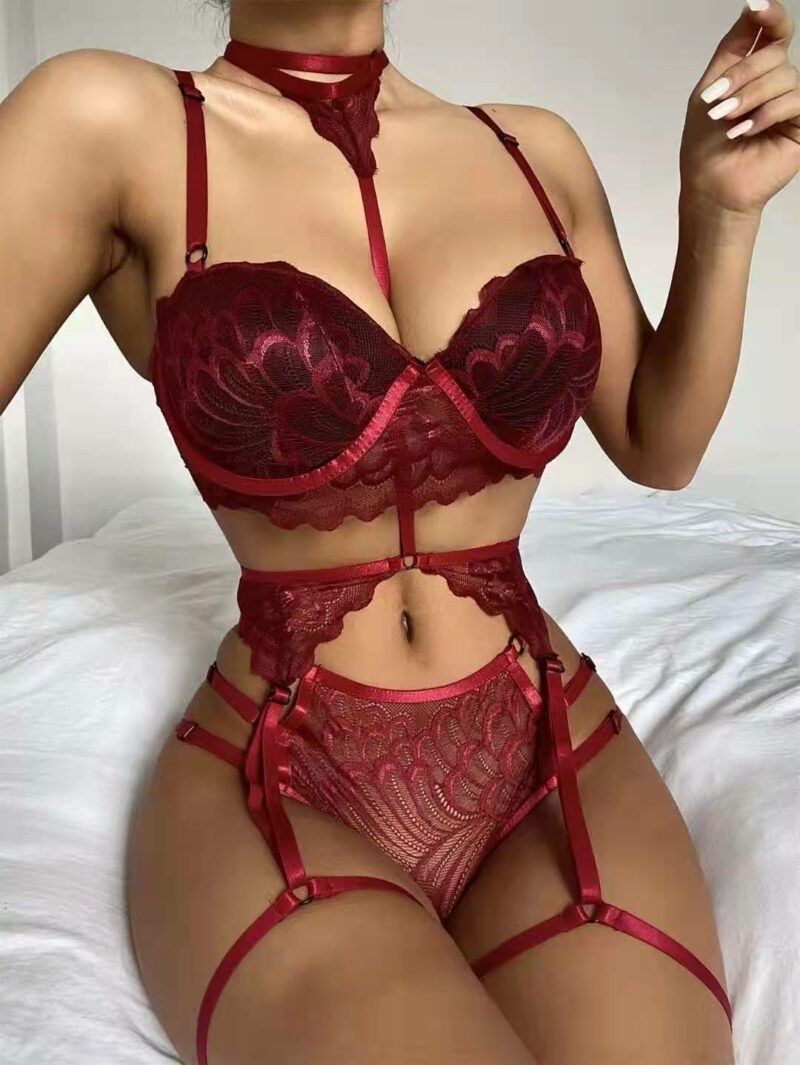 Xun Hot Lace Sexy Temptation Three-Point Suit Sexy Lingerie - Image 5