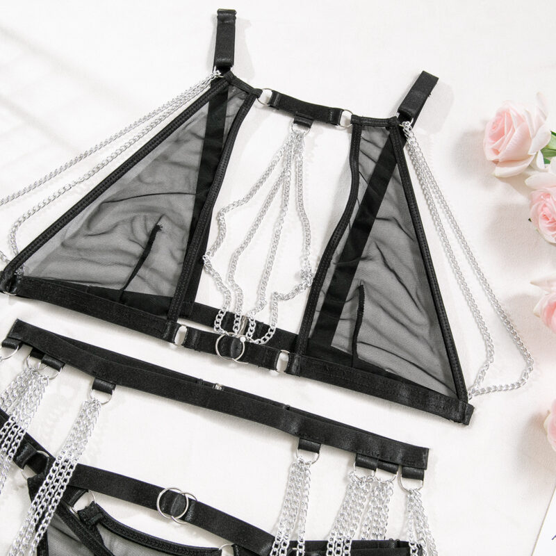Hot Girl Chain Net Sexy Lingerie Set - Image 10