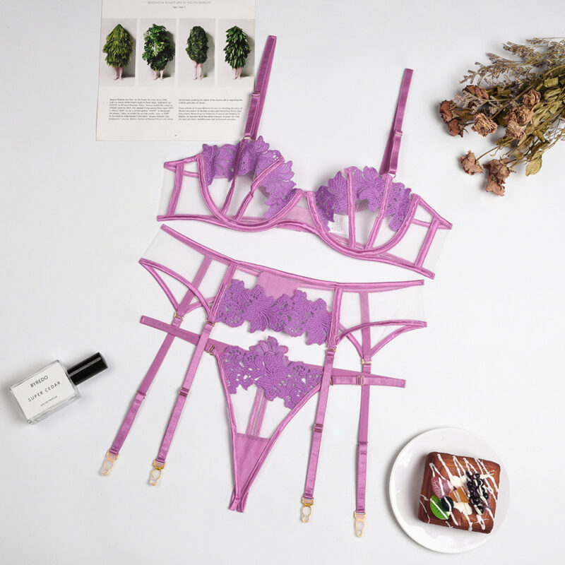Sexy Thong Flower Embroidery Sexy Lingerie - Image 9