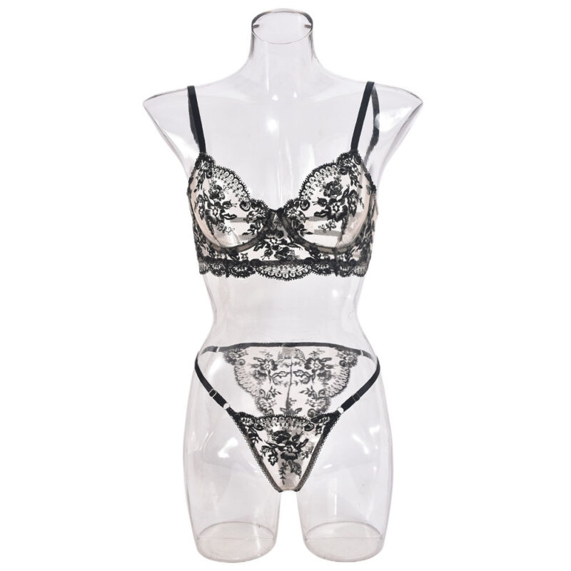 Sexy Mesh Embroidered Sexy Lingerie Suit Women - Image 5