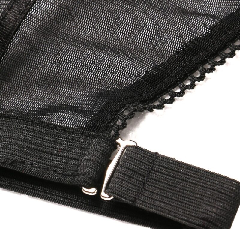 Underwire Embroidered Black Temperament Sexy Lingerie - Image 4