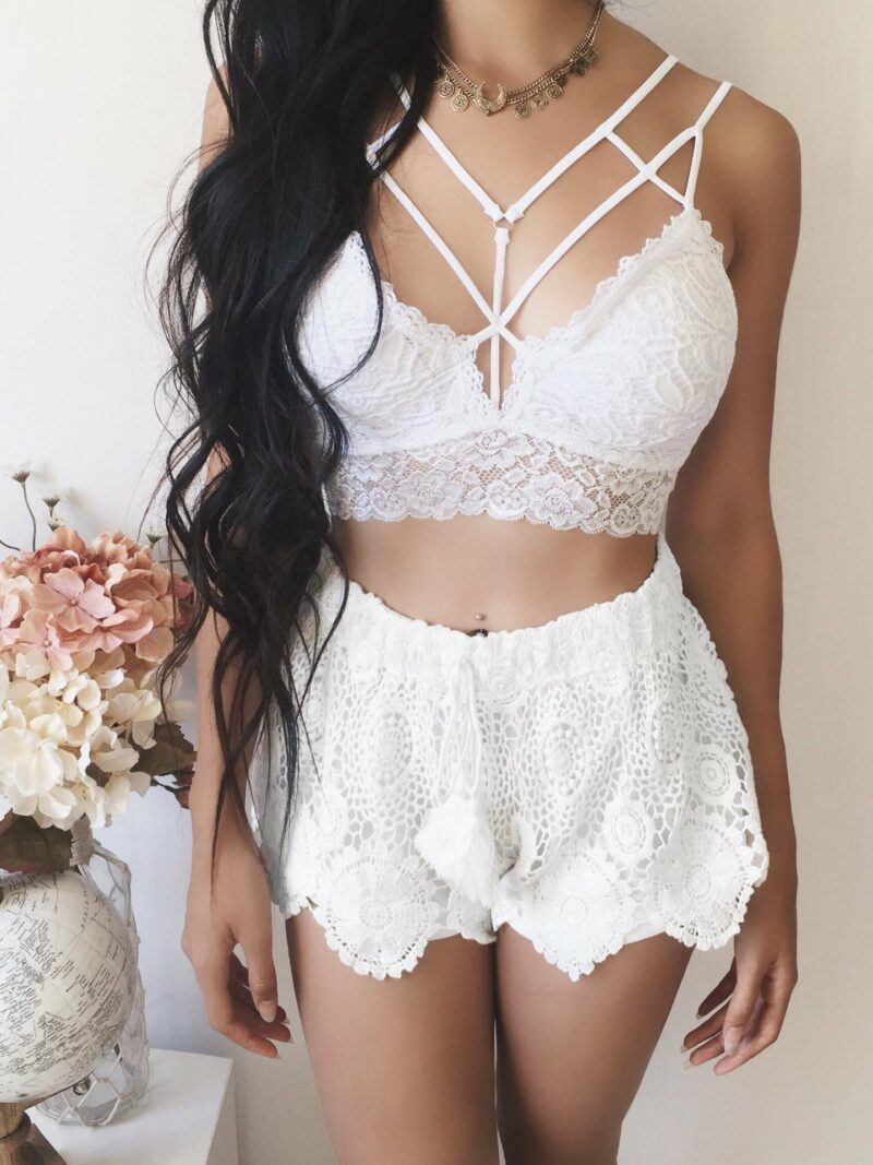 Women's Lace Lace Sexy Sling Bra Tied Sling Sexy Lingerie - Image 6