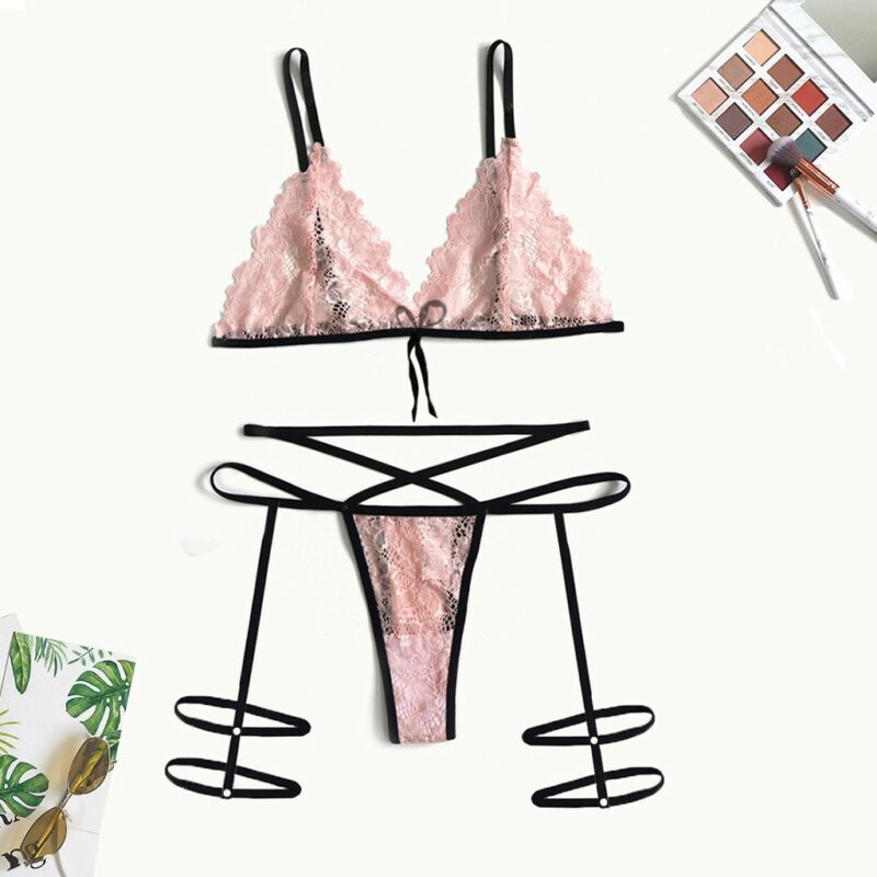 Sexy Lingerie Lace Hollow Sexy Lingerie Leg Straps Set - Image 4
