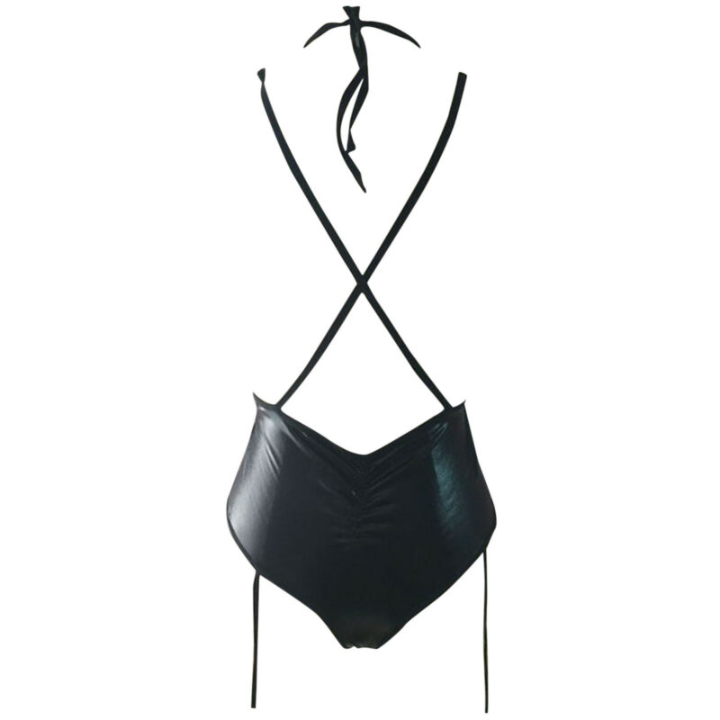 Lady Sexy Patent Leather Sexy Lingerie Pajamas - Image 6