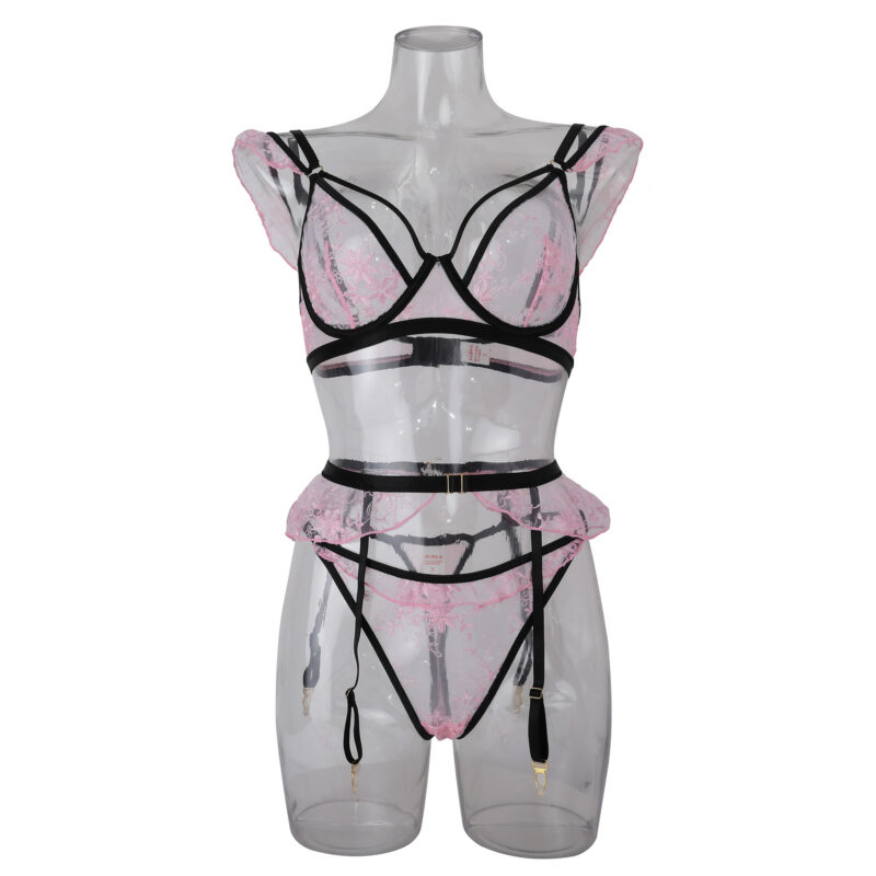 Lace Sexy Bandeau Sexy Lingerie Three-piece Set Suit - Image 5