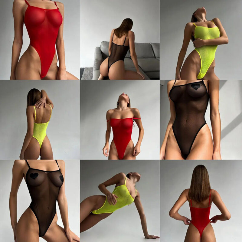 Sheer Mesh Sexy Backless Temptation Jumpsuit Sexy Lingerie - Image 2