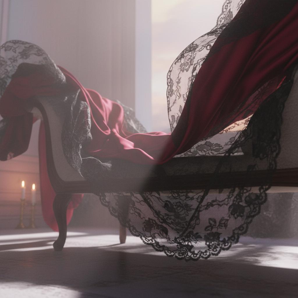 A moody, romantic shot of nightwear setting an intimate scene.